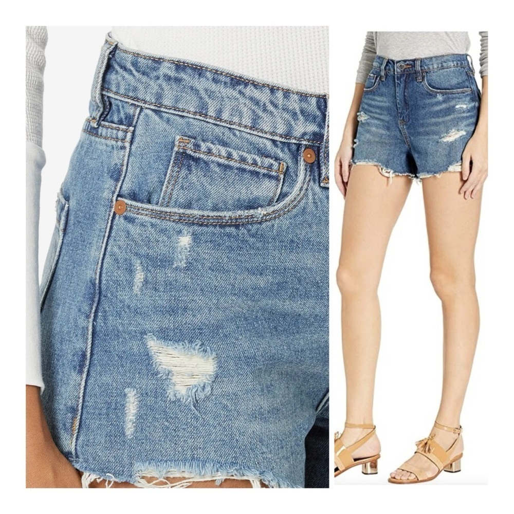 Blank NYC | Vintage Wash 70s Vibe Cowgirl High Rise Denim Shorts Jorts | 24 - Picture 2 of 12